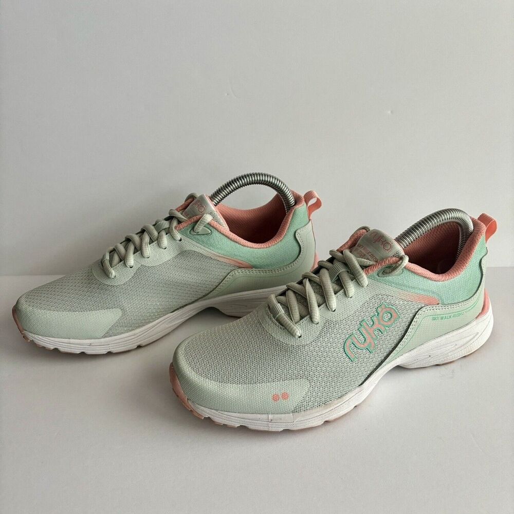 Ryka Sneakers Woman's size 7 US 37 EU Sky Walk Rush RK 206/ L 8189 green pink - Picture 2 of 9